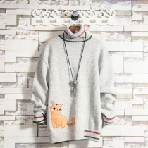 Sugar Rose special price patch turtleneck sweater male youth Korean version of the tide warm autumn and winter small fresh line clothes