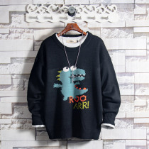 White Sugar Rose Special price small dinosaur printed needle weasel-jersey Mens Korean version Youth trendy autumn and winter hit bottom sweaters
