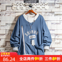 White sugar rose e022 Klein blue design sense niche round neck sweater long sleeves loose spring and autumn youth trend