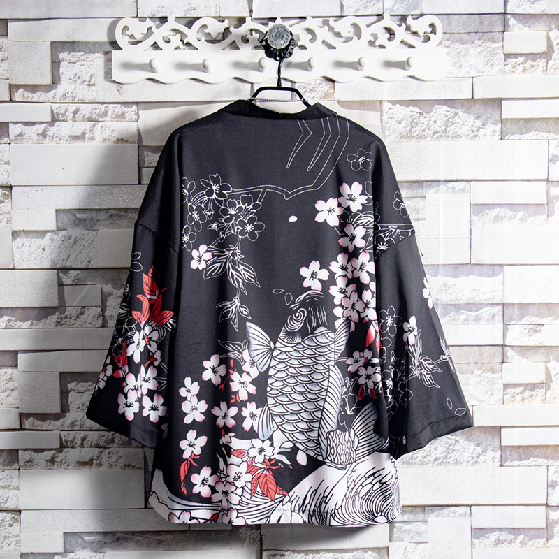 Sugar rose 21S koi plum summer vintage sun protection clothing dojo men's national style kimono coat kimono