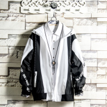 Sugar rose 21 hooded jacket male color personality handsome 2021 popular spring and autumn jacket Korean version of the student tide