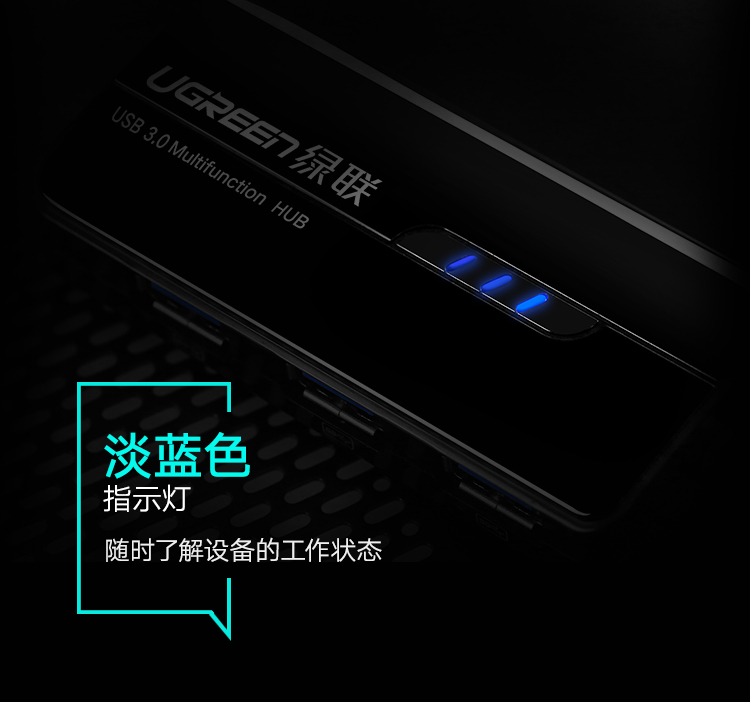 Màu xanh lá cây với hub USB3.0 splitter mở rộng chuyển đổi cáp USB vào máy tính USB3.0 bên ngoài trì hoãn bốn tốc độ cao Gigabit Ethernet mạng RJ45 chuyển đổi hỗ trợ mạng băng thông rộng khuôn viên - USB Aaccessories đèn led usb siêu sáng