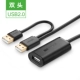 Khuếch đại tín hiệu với màu xanh lá cây USB usb cáp mở rộng nam nữ cáp USB2.0 tốc độ cao dòng dữ liệu dòng mở rộng usb máy tính mở rộng 10 m 15 m 20 m 25 m 30 m m - USB Aaccessories