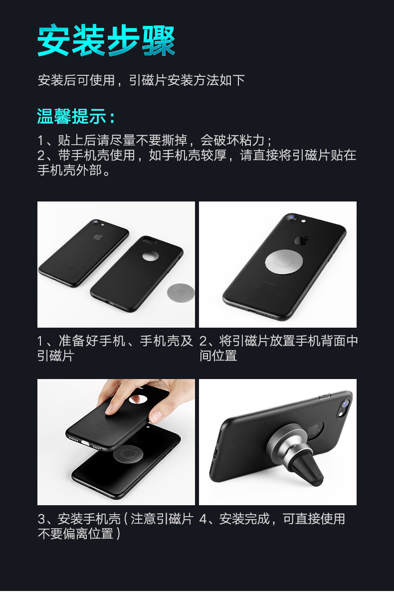 Màu xanh lá cây với từ điện thoại xe giữ xe máy lạnh lỗ thông hơi hướng phổ Creative hút cốc giữ điện thoại xe hợp kim từ tính bằng một tay chọn và đặt điện thoại của Apple Android khung phổ biến - Phụ kiện điện thoại trong ô tô giá đỡ điện thoại mini