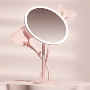 DOCO化妆镜带灯镜子小米优品led台式美妆镜补光灯桌面发光梳妆台