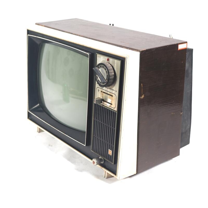 怀旧老式1970年代凯歌12寸黑白电视机怀旧民俗老物件木壳机身摆件评价