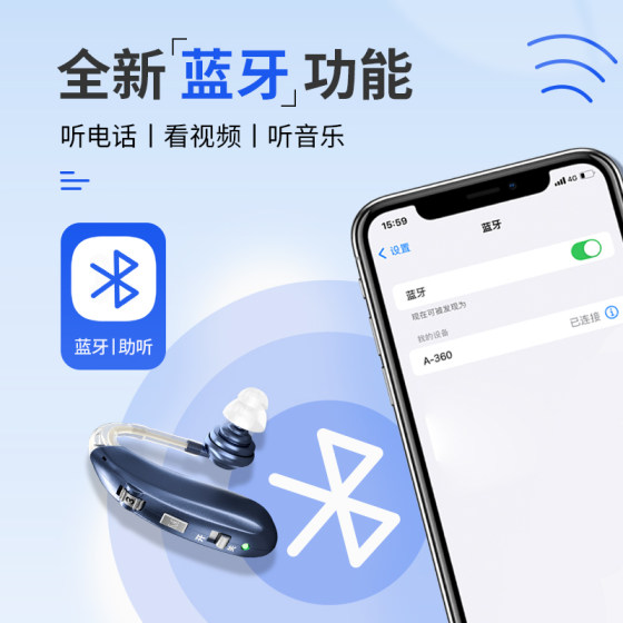 Muguang hearing aid for the elderly with moderate to severe deafness, special for the elderly, invisible behind-the-ear type, professional home use