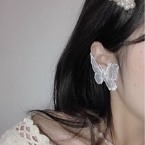 vintage retro girl heart butterfly three-dimensional handmade butterfly brooch corsage earrings embroidered unif wind earrings