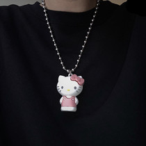 Japanese retro kt cat Kulomi laurel dog pendant necklace clavicle chain simple all-match men and women with the same style earth cool