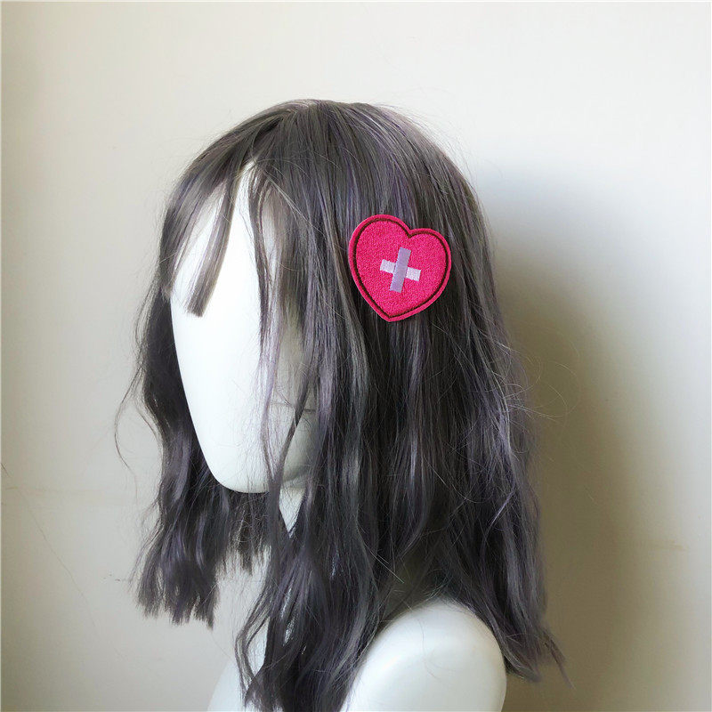 Original Design Day Ensemble Sweet And Cute Love Cross Kt Brownian Haircut Lace Clip Minimalist Around Girl Hair Accessories