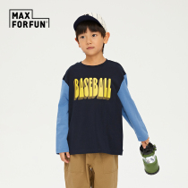 MAXFORFUN childrens clothing stick series children long sleeve T-shirt splicing pure cotton long sleeve blouse boy fall new