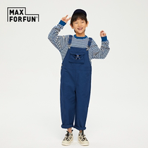 MAXFORFUN Dress Bar Series Childrens Back Band Pants Pure Cotton Trousers Boy Works Pants Tide Cool Autumn Winter New