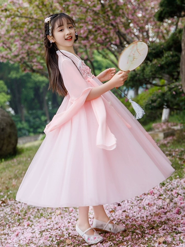 Династия Хань для девочек, новинка 2025 года, летняя одежда, детский костюм, костюм супер феи Тан, костюм в китайском стиле для маленьких девочек, летняя одежда