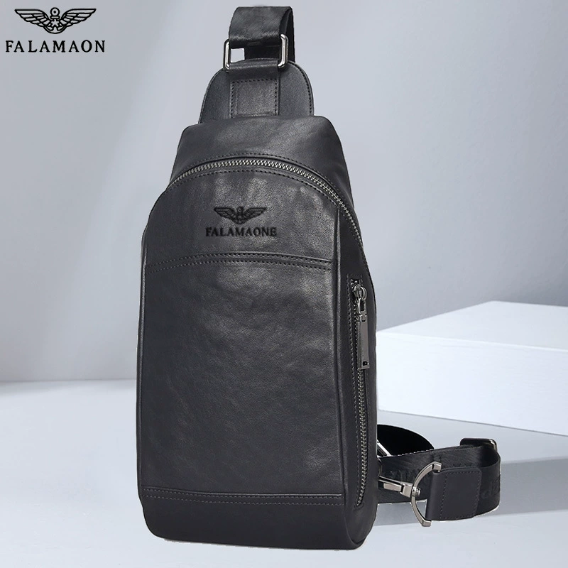 Authentic Farai Armani Chest Bag for Men, Genuine Leather, 2025 New Model, High-End Small Chest Bag, Single Shoulder Crossbody Bag, Trendy Brand for Men