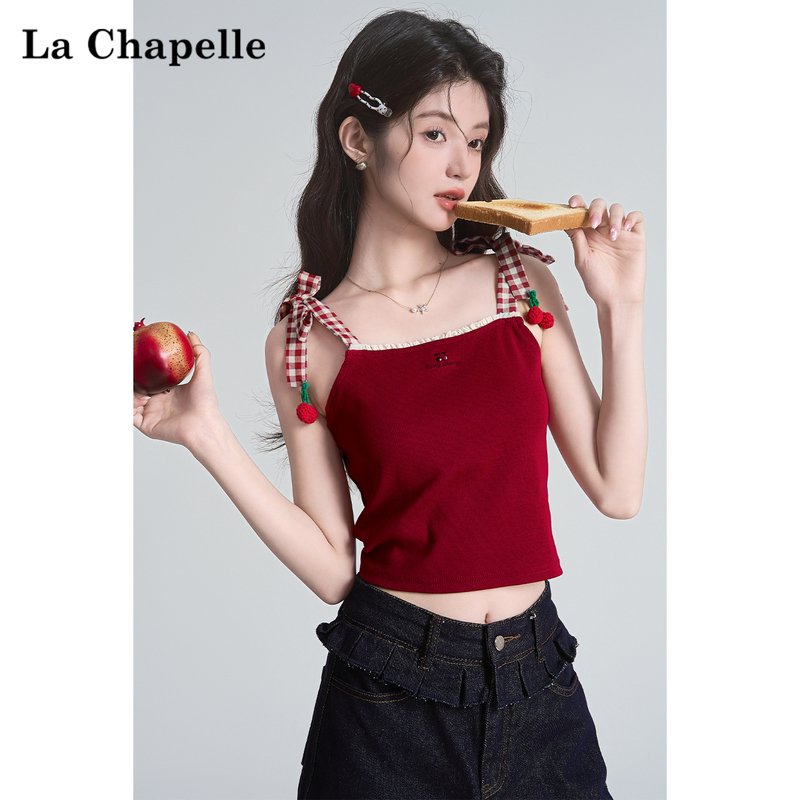 La Chapelle 2025 New Sweet Cherry Camisole for Women, Summer Pure and Sexy Short Sleeveless Top