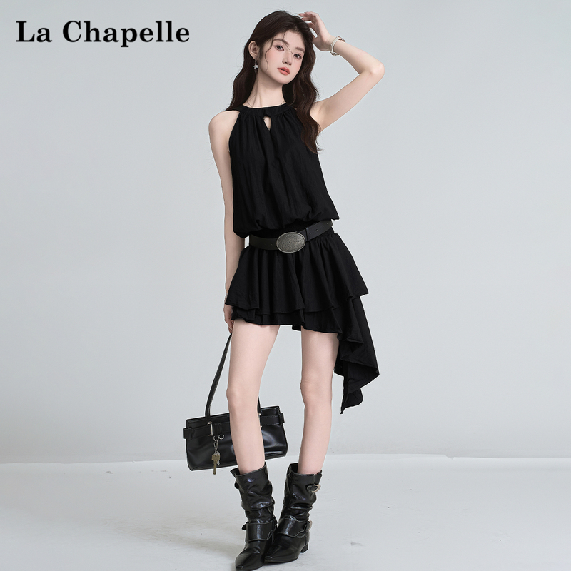 La Chapelle French-Style Spicy Girl Temperament Halter Neck Dress 2026 Summer New Waist-Cinching Slimming Sleeveless A-Line Dress La Chapelle French-Style Spicy Girl Temperament Halter Neck Dress 2026 Summer New Waist-Cinching Slimming Sleeveless A-Line Dress