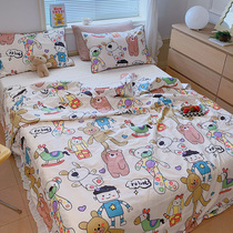 Summer frescoed cartoon full cotton summer quilts by soybean fiber pure cotton air conditioning by summer cool by machine washable single double thin