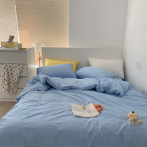 Detachable Pocket Bear Four Pieces Of Pure Cotton Full Cotton Summer Ins minimalist pure color bed Three sets bed linen bed