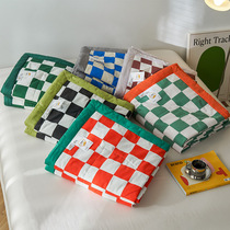 Summer chessboard Gwhole cotton Summer quilted by four sets of soybean fiber air conditioning by summer cool quilted by pure cotton washable thin quilt