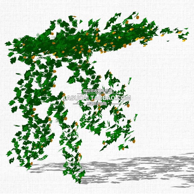 T212藤本绿植植物SU模型爬藤藤蔓攀爬植物垂吊绿墙sketchup组...-26