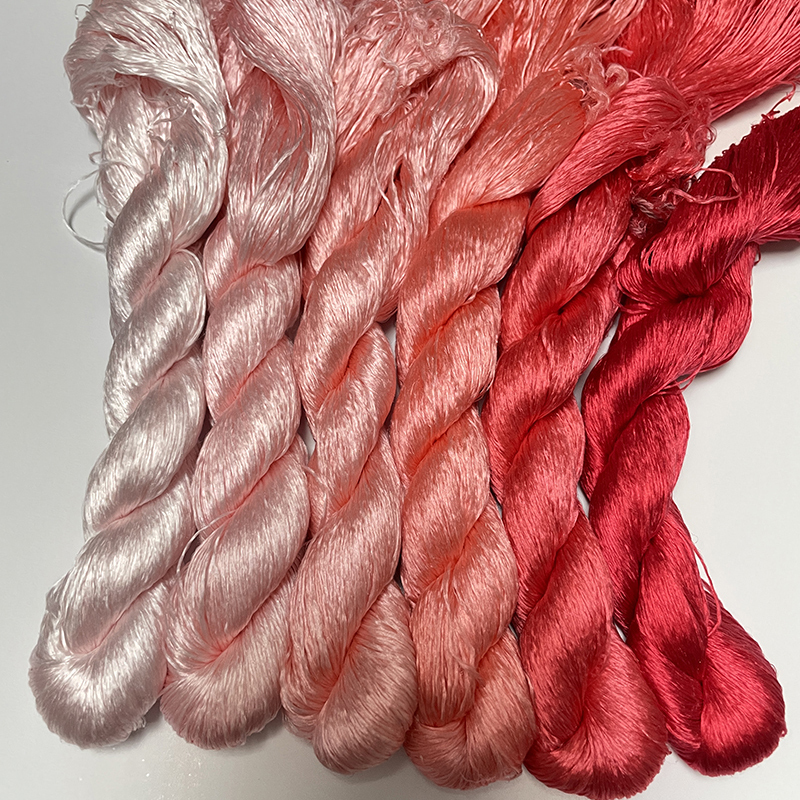 Silky and Easy to Comb! ! Upgraded 6A Pink Series Untwisted, No-Split Silk Thread, Intangible Cultural Heritage Velvet Flower Thread, Pink Thread for Flower Wrapping