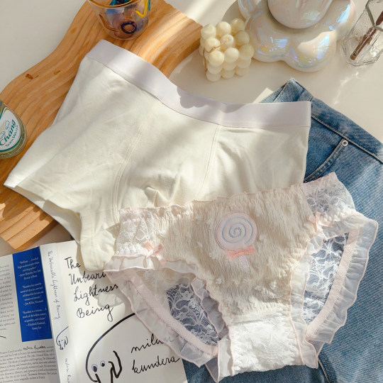 甜心棒棒糖~日系可爱甜美纯欲性感大码透明纯棉情侣内裤一男一女