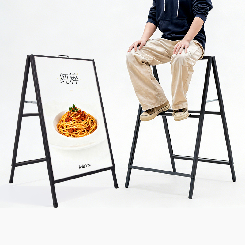 Poster Display Stand A-Type Billboard for Milk Tea and Coffee Promotion Recruitment Display Stand Outdoor Windproof Heavy-Duty Kt Board Stand