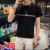 Áo thun nam cổ tròn cotton ngắn tay màu tối, áo thun bó sát màu sắc mùa hè phiên bản Hàn Quốc của cơ thể shirt áo sơ mi cotton đáy áo thun nam polo Áo phông ngắn