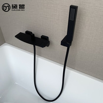 DU Home All-copper waterfall style water out bathtub tap into wall-type cylinder edge hot and cold double control shower head suit