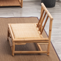 Bamboo rattan tatami seat Japanese Zen low chair home simple low stool balcony casual single tea tea back chair