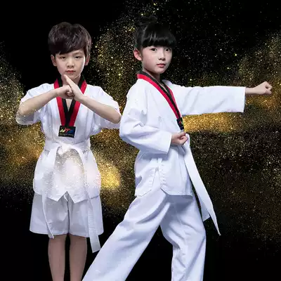 Cotton spring and summer adult children's taekwondo clothing long sleeve short sleeve cotton men's and women's training uniforms