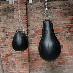 Microfiber Leather Spherical Punching Bag, Professional Boxing Pear-Shaped Punching Bag, Water Drop-Shaped Round Martial Arts Gym Hanging Solid Home-Use Punching Bag