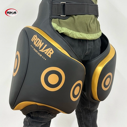 Red Fist Ultra-Thin Thickened Thigh Protector, Muay Thai Chest Protector, Sparring Waist Target, Kicking Target for Sparring and Training