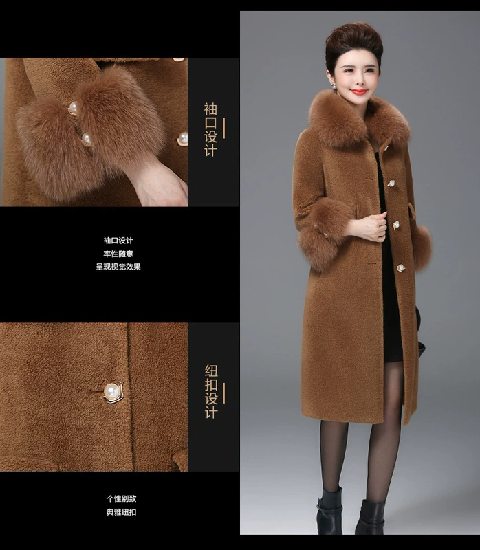 2018 phụ nữ mới dài lông cừu cắt lông cáo lông lông một mảnh nhung lông lông - Faux Fur