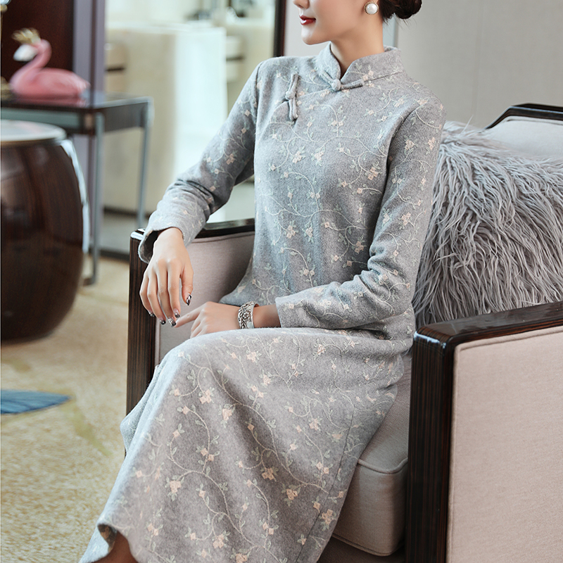 Improved Hanfu Qipao Style Dress & Art Ethnic Zen women's Elegant Retro China Wind Tea Suit Women's Autumn Winter