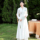 Улучшенное платье чонсам Hanfu с перекрестным воротником и шнуровкой, вышитое из хлопка и льна, женское платье для чаепития в китайском стиле дзен, женское весеннее платье mini 2