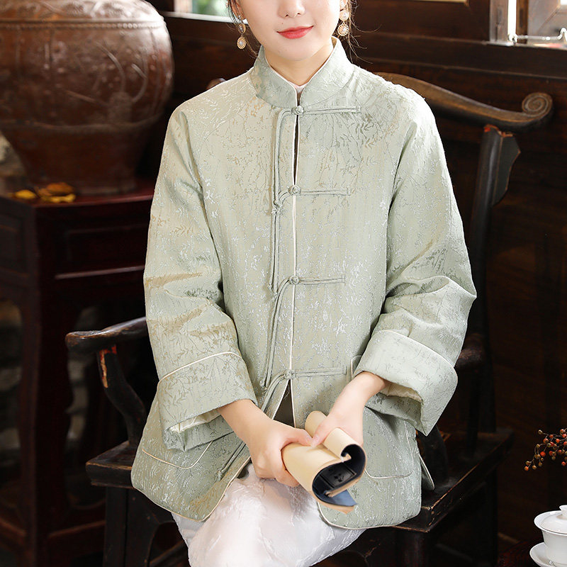 Tang suit women's winter Chinese style cotton-padded clothes ethnic style cotton-padded clothes Chinese-style cotton-padded jacket disc buckle Zen women's tea clothes women's coat