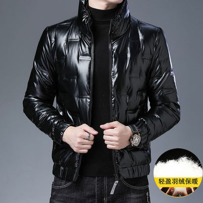 亮面轻薄羽绒服男短款冬季新款韩版潮流加厚