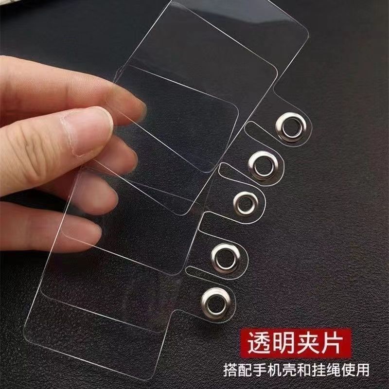 Mobile Phone Lanyard Accessory Card Transparent Back Sticker Anti-Lost Clip High-End Sturdy Durable Suitable for Women Universal