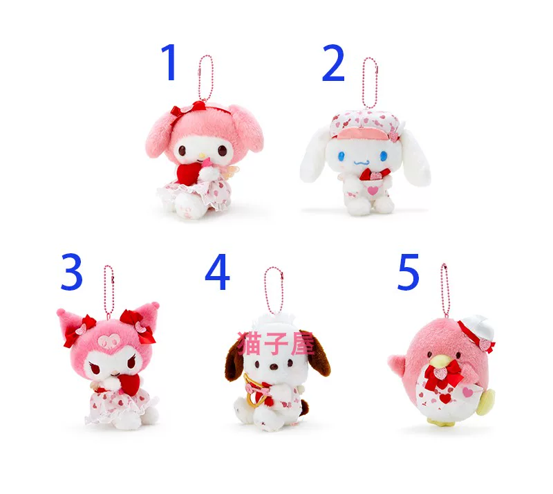 В феврале 2022 года, серия My Melody/Sanrio на День Святого Валентина Мао кукла подвеска-5 моделей