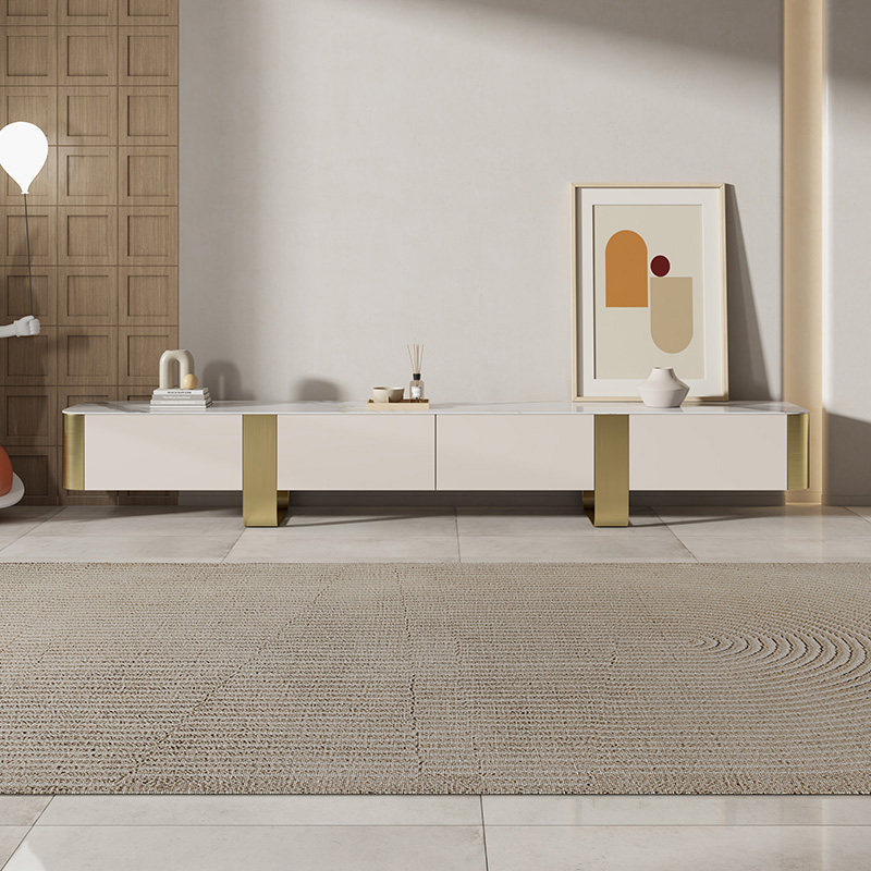 Italian light luxury slate TV cabinet coffee table set small apartment modern minimalist home personality creative paint floor cabinet