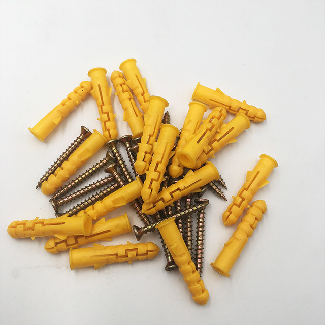 Small yellow fish plastic expansion tube expansion screw bolt expansion plug rubber plug with self-tapping 6/8/10/12mm