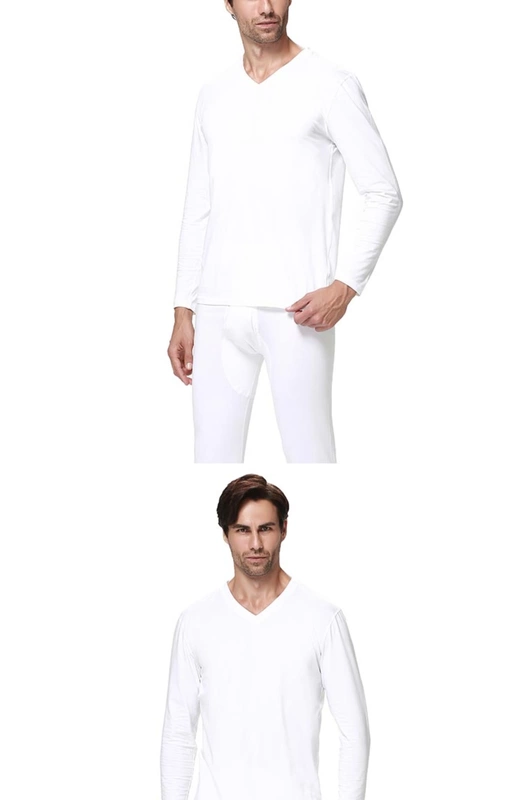 Quần lót nam giữ nhiệt Shuya của Đức nhập khẩu Châu Âu O0514W cotton tinh khiết được đánh thuê cổ chữ V mỏng phù hợp với Qiuyi quần dài - Phù hợp với nóng lên