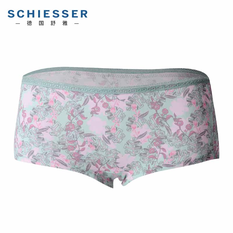 Shuja Underpants Ms. 13785T Germany Shumei Cotton pure cotton lace Fashion middle waist safety pants Four corner pants