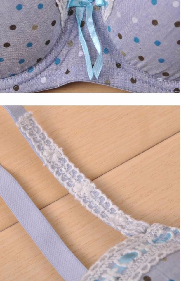 2 mảnh 箐 Đồ lót nữ quý tộc Kiểu dáng vành cotton mềm mại thu thập áo ngực cô gái áo ngực dây ren