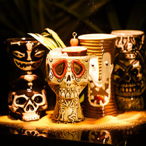 Skull Cup Pirates of the Caribbean tiki Hawaiian Cocktail Ceramic Cup Totem Cup Bar tiki Cup