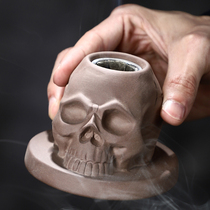 Skull Skull Smoke Smoked Lid Cocktail cocktails Gin Whisk Molecular Appliance Creative Ceramic Bar Smoked Hood