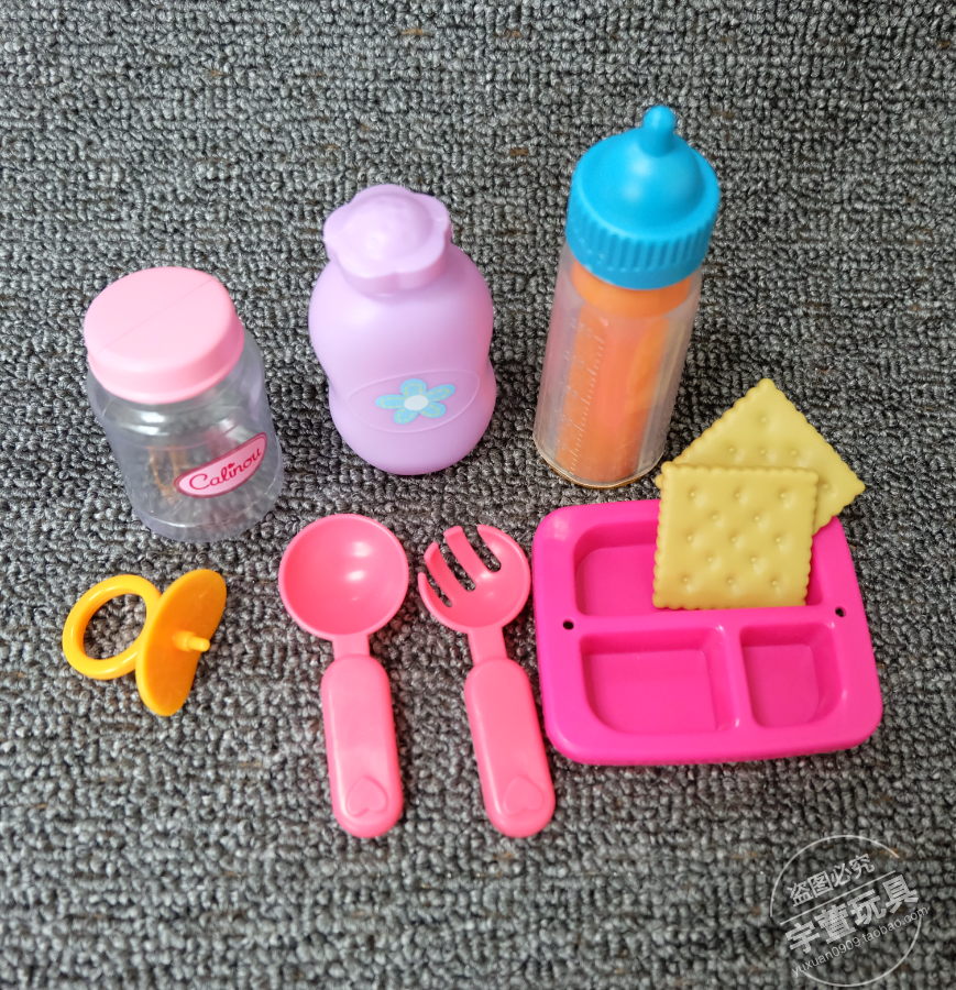 Silicone búp bê phụ kiện búp bê cô gái yêu thích nhà bộ đồ ăn mô phỏng bát chai muỗng nĩa phụ kiện đồ chơi búp bê hàn quốc