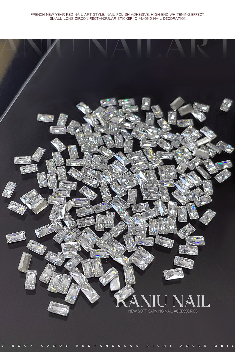 Silver Nail Art Rhinestones 5A K9 Crystal Long Strip - Detail image 4