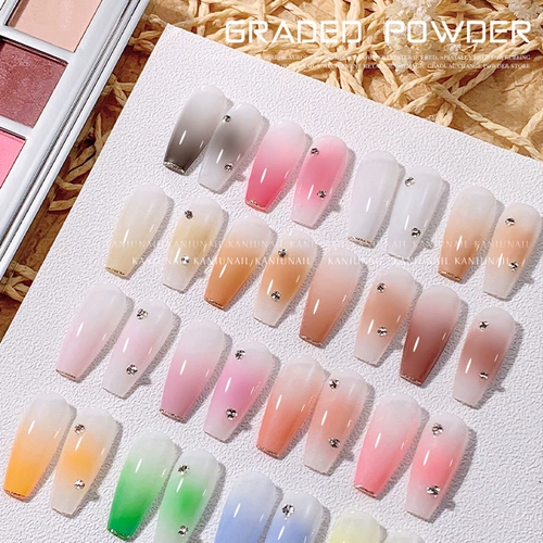 Румяна для маникюра, порошковая втирка, украшение для ногтей, градиент, 16 цветов